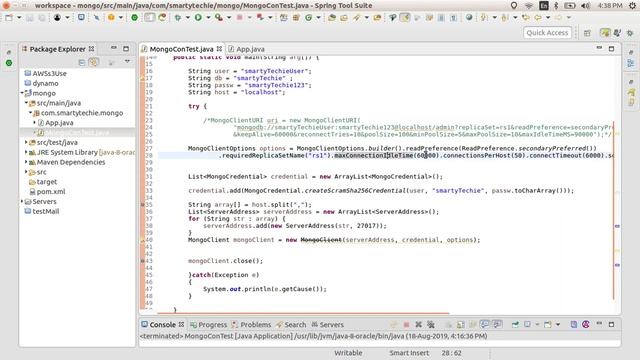 Connect to mongo replica set members by using mongo Client Option in java смотреть онлайн