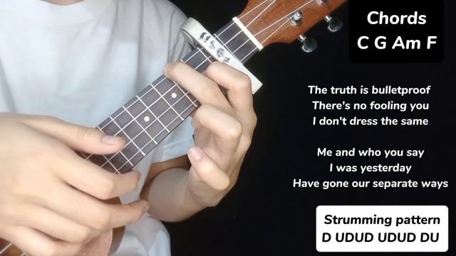 Used To Be Young Ukulele tutorial (Miley Cyrus) Easy Chords with lyrics смотреть онлайн
