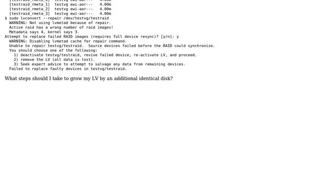 Unix & Linux: Add a disk to grow LVM Raid5 смотреть онлайн