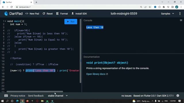 Ternary Operator in Flutter Dart , if/else Conditional Operation with widget changing example смотреть онлайн