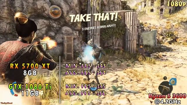 RX 5700 XT 8GB Vs GTX 1080 Ti 11GB | AMD Ryzen 5 3600