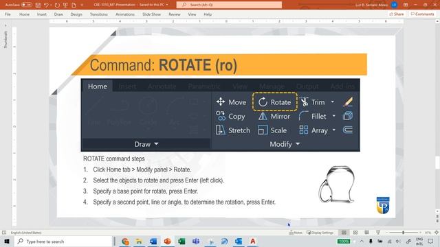 19 AutoCAD Modify menu MOVE and ROTATE commands смотреть онлайн
