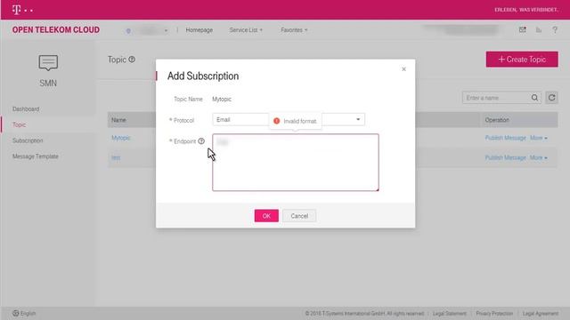 Open Telekom Cloud | Short Message Notification: Publishing a JSON Message смотреть онлайн