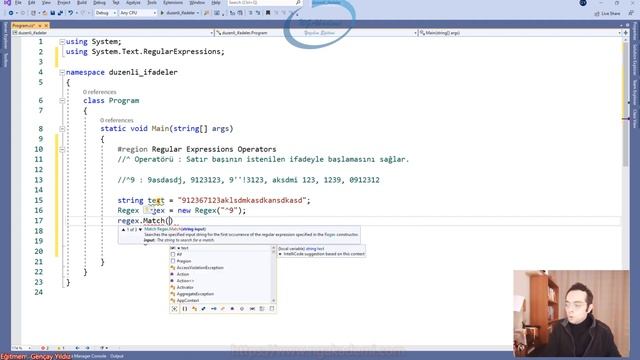 346) Regular Expressions Operatörleri ^ Operatörü, Regex Sınıfının Kullanımı смотреть онлайн