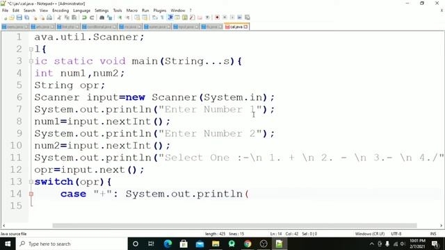 Java program to make calculator using switch case смотреть онлайн