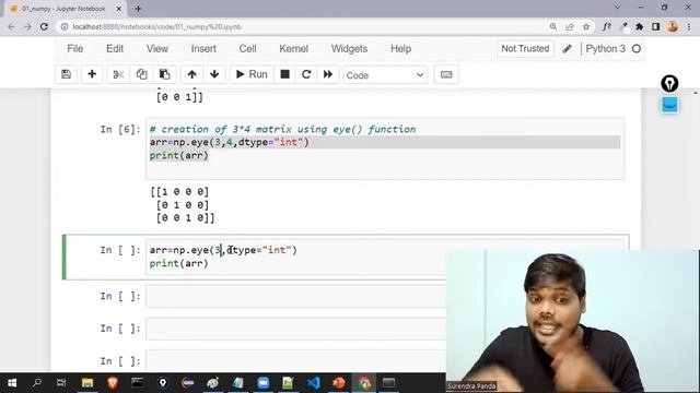 ?♂️ creations of ndarray using eye() and identity() function | eye vs identity | NumPy By Surendra смотреть онлайн