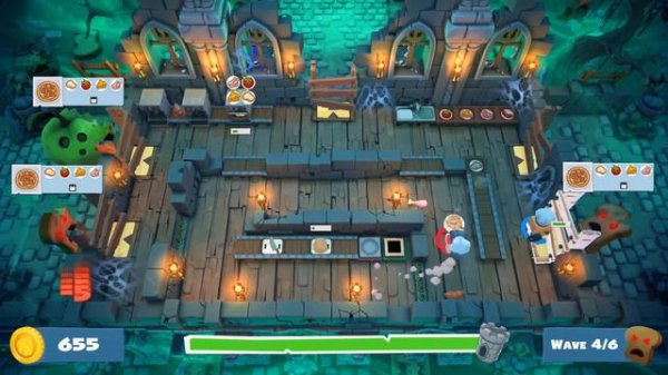 Overcooked 2. Horde Mode. Level 8. Full Kitchen Health. Co-Op