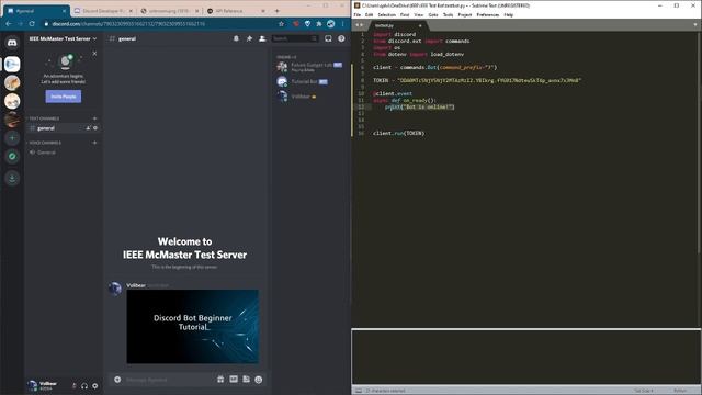 (Python) Discord Bot Tutorial Part 2: Bringing the Bot Online and Hiding the API Key смотреть онлайн