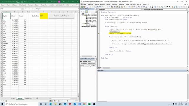243: Excel-VBA: Blitzschnell - bestimmte Zeilen aus einer Tabelle entfernen, ohne zu "schleifen..." смотреть онлайн