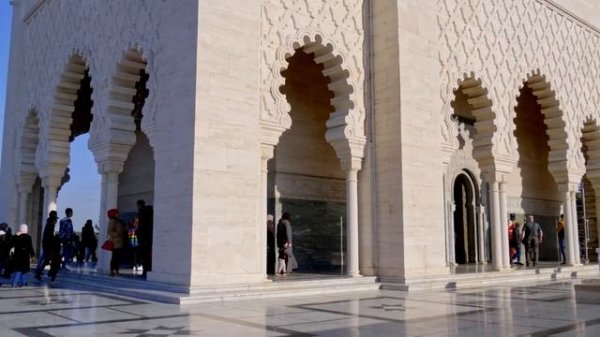 Mausoleum of Mohammed V ضريح محمد الخامس - Hassan Tower صومعة حسان - King Palace - Rabat - Morocc