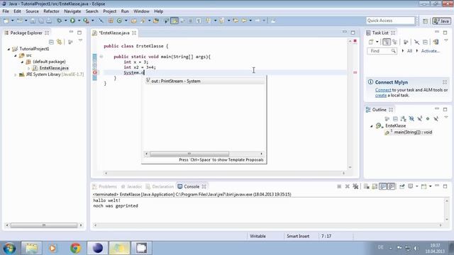 Programmieren Lernen für Anfänger - 01 - Erstes Programm - Java Tutorial смотреть онлайн