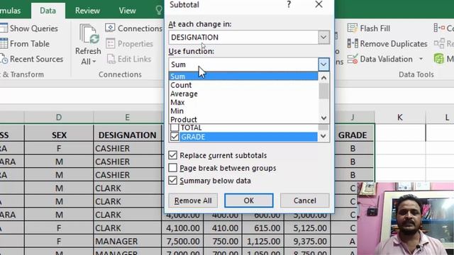 Calculate subtotal and grand total in Ms-Excel 2016 |easy to learn| hindi смотреть онлайн