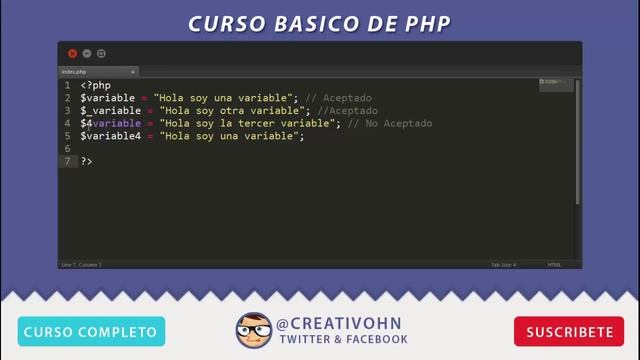 Curso Básico de PHP: 5 - Variables смотреть онлайн