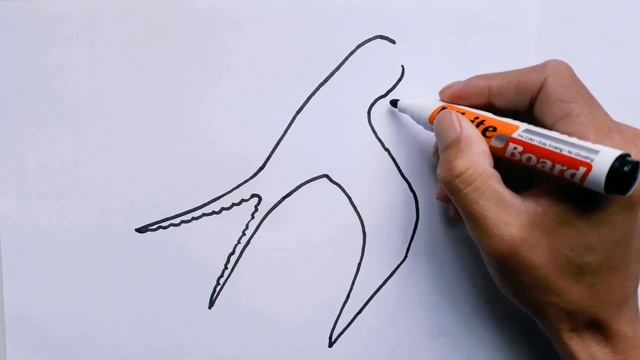 Как нарисовать ласточка, просто рисуем, Урок рисования для детей.? смотреть онлайн