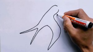 Как нарисовать ласточка, просто рисуем, Урок рисования для детей.?