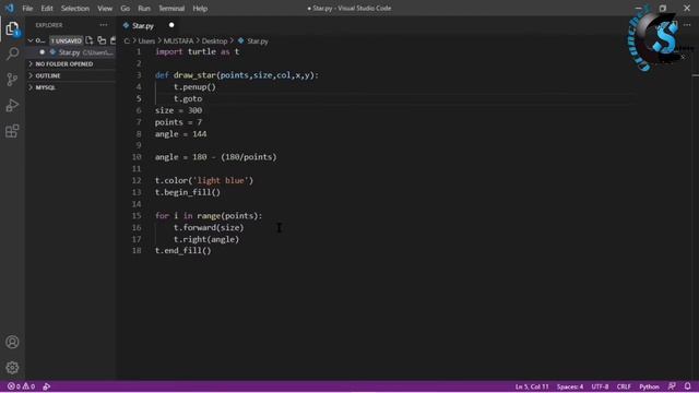 Making Starry Night With #Python(Step by Step)Using Python #Graphics Part-1|By Using #Turtle Module смотреть онлайн