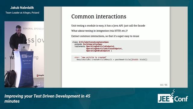 Improving your Test Driven Development in 45 minutes (Jakub Nabrdalik, Poland) смотреть онлайн