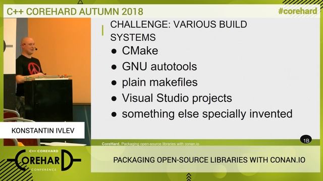 C++ CoreHard Autumn 2018. Создание пакетов для открытых библиотек через conan.io - Константин Ивлев смотреть онлайн