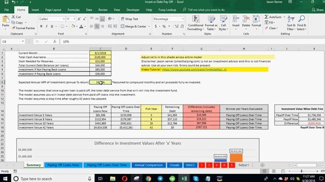 Pay Off Debt Now or Invest: Excel Decision Calculator смотреть онлайн