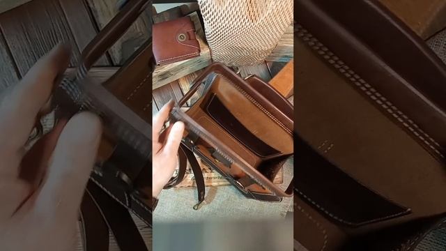 Саквояж из натуральной кожи. Ручная работа. смотреть онлайн