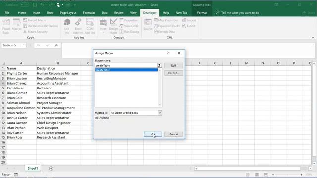 Create Table with VBA смотреть онлайн
