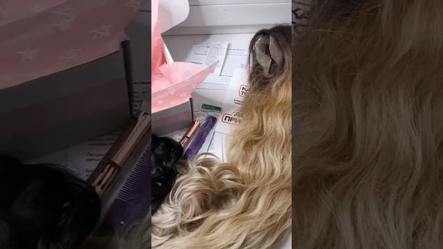 Парик из термо канекалона на сетке с эффектом мокрых волос, резиночка из волос 2шт
