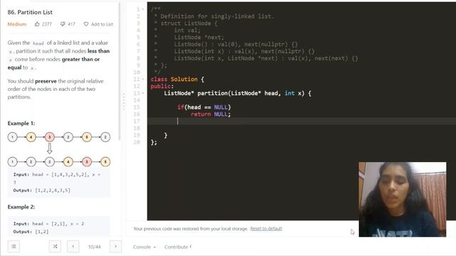 Partition List | C++ | Interview Question(Leetcode #86) смотреть онлайн