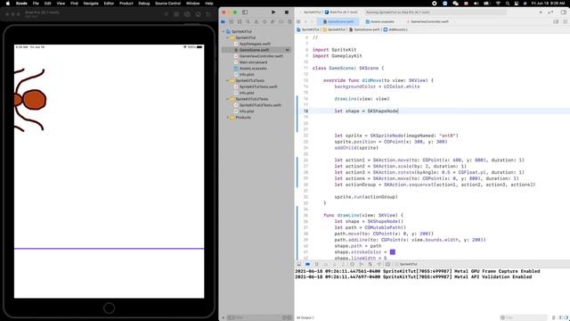 SpriteKit004: drawing shapes смотреть онлайн