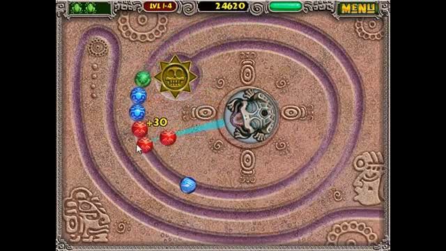 Zuma Deluxe. Прохождение игры №1. 1 этап смотреть онлайн