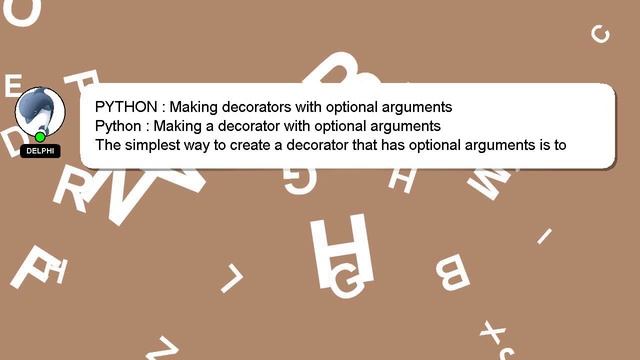 PYTHON : Making decorators with optional arguments смотреть онлайн