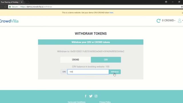 Crowdvilla Booking Demo - 7. Withdraw CRV смотреть онлайн