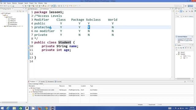 Java Tutorial For Beginners 23 Public, Private, Protected and this Java Access Modifiers смотреть онлайн