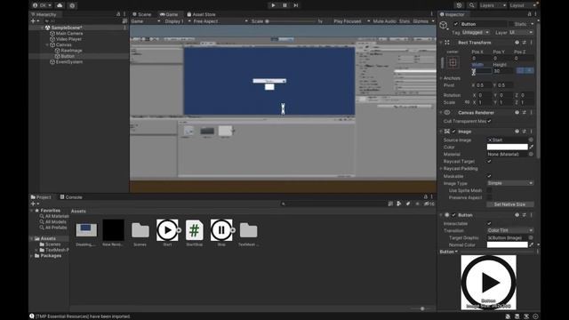 Start/Stop a Video with a Button in Unity || Video Pause Button смотреть онлайн