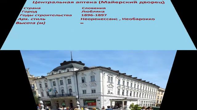 Центральная аптека , Майерский дворец (Любляна) смотреть онлайн