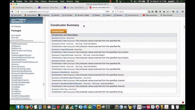 Java API javadoc Intro Via Scanner Class смотреть онлайн