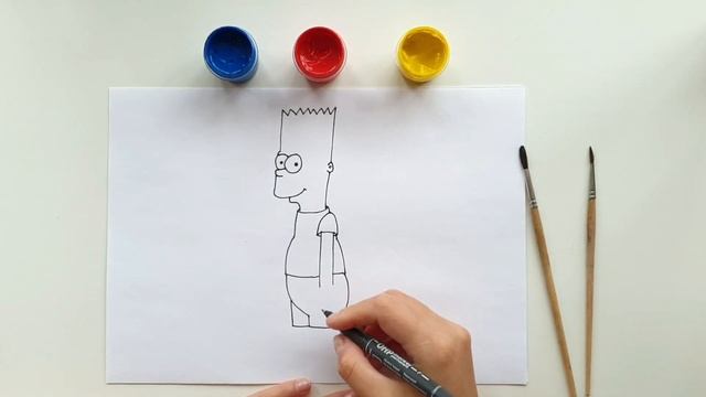 Как нарисовать Барта из Симпсонов? How to draw Bart from The Simpsons? смотреть онлайн