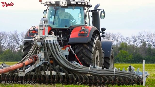 Аккуратное внесение жидкого навоза аппликатором - инжектором Vredo в шланговой системе смотреть онлайн