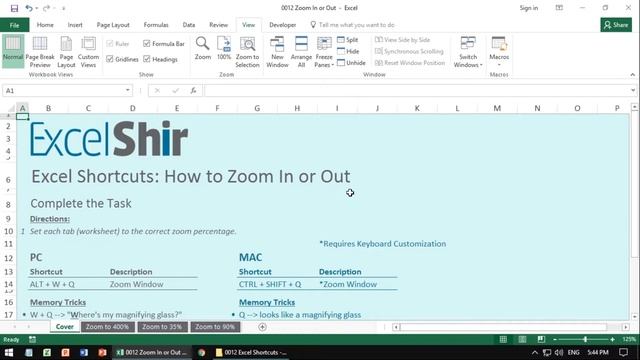 0012 Excel Shortcuts: How to Zoom In or Out смотреть онлайн