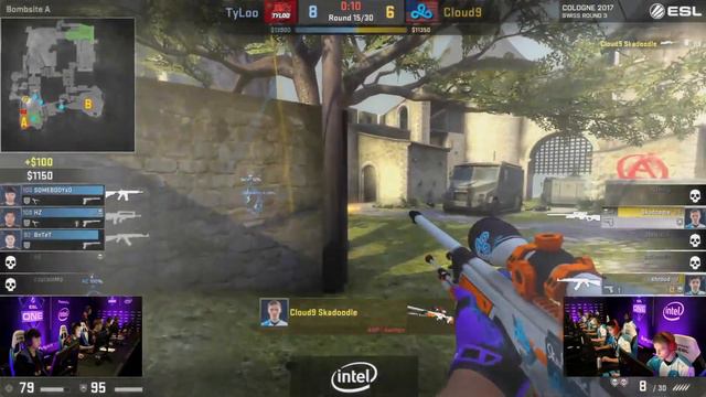 CS:GO - Skadoodle AWP 4K vs Tyloo @ ESL One Cologne 2017 смотреть онлайн