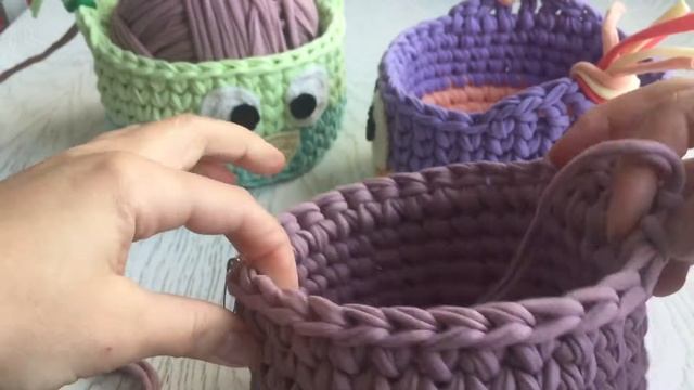 Подробный Урок!!! Ушки для Корзинки Сова из трикотажной пряжи!!! смотреть онлайн
