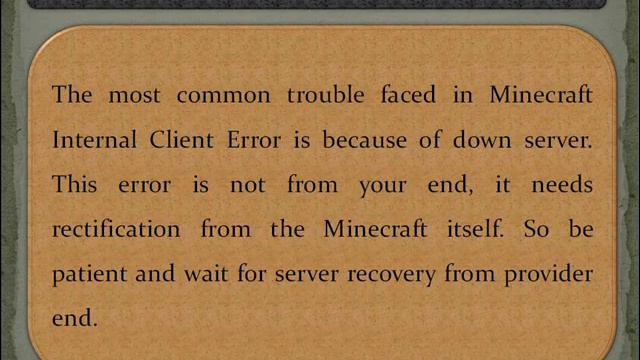 How To Fix Minecraft Internal Client Error смотреть онлайн