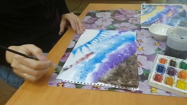 03.11.2020г. Шиковская Л.Г. мастер класс нетрадиционные техники рисования Акварель солью смотреть онлайн