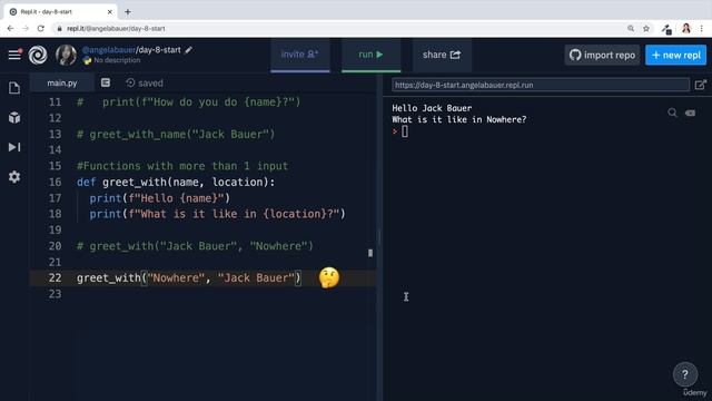 Day 8 - 82-Positional vs Keyword Arguments смотреть онлайн