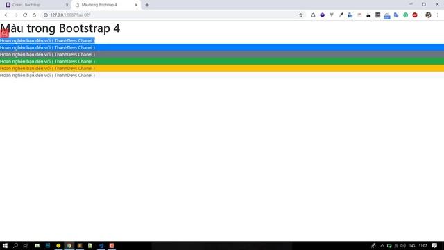 02 ★ Khóa học Bootstrap 4 ★ Sử dụng màu sắc được tích hợp trong Bootstrap 4x смотреть онлайн