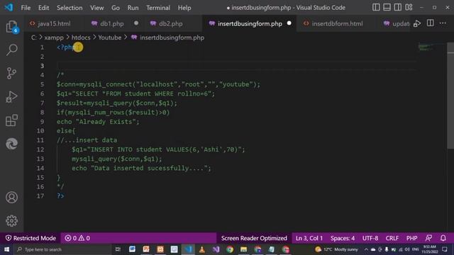 how to insert form data in database using Form in PHP |web development tutorial #82 |Joiya Academy смотреть онлайн