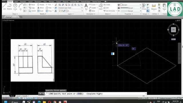 AUTOCAD| ISOMETRIC PROJECTIONS| EXAMPLE 3 LEARN AND DRAW | смотреть онлайн