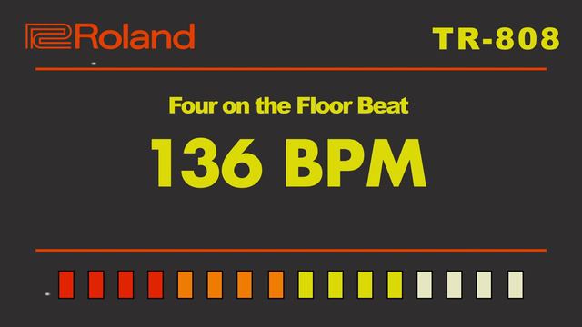 Roland TR-808 Four On The Floor 136 BPM Backing Track смотреть онлайн