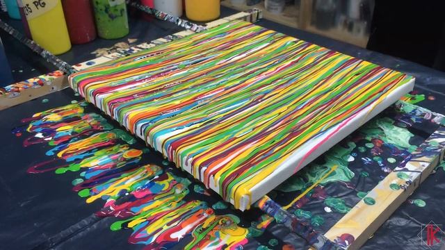 Acrylgießen: Mit Linien aus flüssiger Acrylfarbe ein abstraktes Bild malen! смотреть онлайн