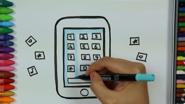 Dibujar teléfono móvil juego de pintar con Si te Sientes cancion | Cómo dibujar y colorear смотреть онлайн