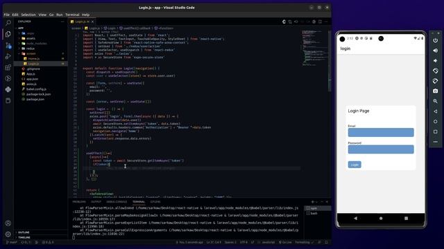 react native and laravel - login - complete login #10 смотреть онлайн